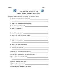 Movie Guide For Bill Nye The Science Guy Movie Outer Space Way Out There Asks Students Questions About The Content Movie Guide Science Guy Outer Space Movies