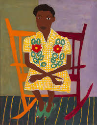 Portrait Of Woman In Rocking Chair By William H Johnson American Art Black Folk Art American Art African American Art