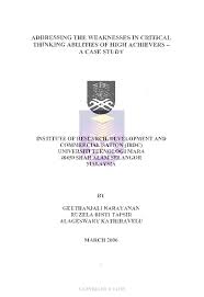 We did not find results for: Pdf Addressing The Weaknesses In Critical Thinking Abilities Of High Achievers A Case Study Geethanjali Narayanan Ruzela Tapsir Alageswary Kathiravelu Geethanjali Narayanan Academia Edu