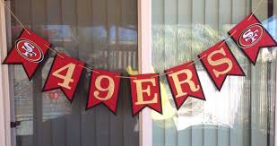 I needed some themed decorations for my superbowl party and came across osps online. San Francisco 49ers Nfl Football Sports Party Decoration Pennant Flag Banner Home Garden Greeting Cards Party Supply