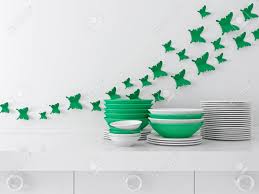 View pictures of sheraton grand jakarta gandaria city hotel including photos of our rooms, lobby, restaurants and lounges, fitness center. Modern White And Green Kitchen Design Ceramic Kitchenware On The Worktop Butterfly Decor On The Wall Stock Photo Picture And Royalty Free Image Image 32631485