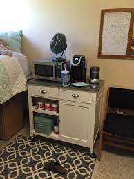 Mini Kitchen For Dorm Room Using A Bar Cart From Target Dorm Room Designs Dorm Inspiration Mini Kitchen