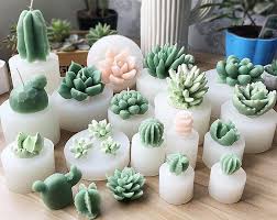 Miniature Succulents Mold Diy Terrarium Food Safe Silicone Etsy Succulents Candles Candle Molds Candles Crafts