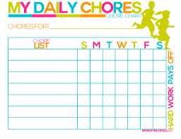 Free Printable Kids Chore Rewards Chart Daily Copy Childrens
