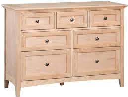Alder Mckenzie 7 Drawer Dresser Natural Unfinished Furniture Naturalwood Natural Wood Dresser Bedroom Furniture Alder Mckenzie Whittier