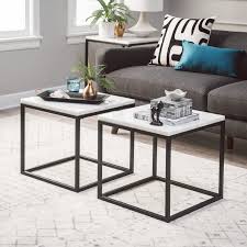 Belham Living Sorenson Bunching Coffee Table With Marble Top From Hayneedle Com 129 99 Coffee Table Marble Top Coffee Table Contemporary Coffee Table