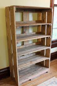 Love The Color Of This Pallet Bookshelf Plenty Of Storage And Solid Wood Construction Pallet Bookshelf Pallet Shelves Diy Wooden Pallet Shelves Pallet Decor