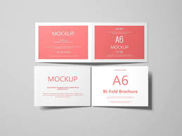 A6 Landscape Greeting Card Mockup Invitation Mockup Greeting Cards Bi Fold Brochure
