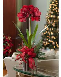 Amaryllis Silk Flower Arrangement Winter Floral Arrangements Christmas Flower Arrangements Christmas Floral Arrangements