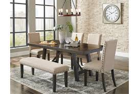 Big lots dining room sets. Signature Design By Ashley Rokane D397 35 4x02 00 Dining Table Set For Six With Bench Furniture And Appliancemart Table Chair Set With Bench