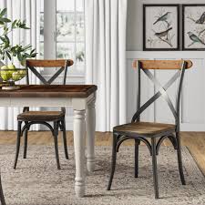 New, french style oak framed, cross back chair, with weaved cane seat. Birch Lane Abe Cross Back Side Chair In Oak Brown Reviews Wayfair