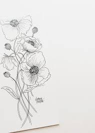 Black And White Flower Outline Tattoo Wildflowers Blog Hello March A Round Up Flower Outline Tattoo Flower Drawing Drawings