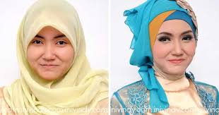 Before After Makeover Wisuda Hijab Natural Kursus Hijab Wajah Wisuda Sma