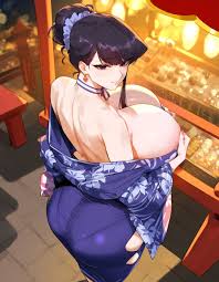 Busty Komi Shouko in kimono - Rule 34 AI Art