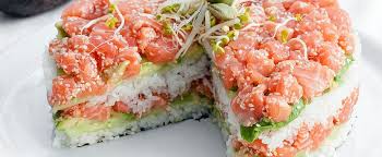 Sushi Cake Is The Most Deliciously Original Dish You Need To Eat Right Now Sushi Recipes Sushi Cake Sushi Donuts