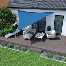 Sonnensegel 600 X 420 X 420cm Azurblau Rechtwinklig Dreieckig Wasserabweisend 6 0 X 4 2 X 4 2m Terrassen Schatten Vorgarten Terrasse Sonnensegel