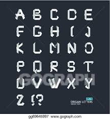 Numbers origami alphabet letters font black and white color collection. Vector Stock Origami Alphabet Letters Paper Clipart Illustration Gg69645997 Gograph
