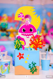 You can even upload a photo of the baby, graduate, or happy couple for a truly personal touch. Colorful Baby Shark Birthday Party Pretty My Party Party Ideas