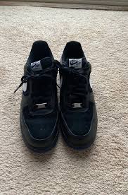 Black Air Force 1s Memes Nike Air Force 1 82 Black White Purple Size 12 Used Worn Rarely Shows Very Little Wear Shoes Only Does Not Nike Fashion Sneakers Black Sneakers Fashion