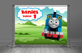 Birthday Thomas The Train Background Thomas And Friends Backdrop Banner Trains Theme Birthday Decoration Kids Party Decor Editable Background Photo Booth Free Shipping Kids Party Decorations Banner Backdrop Halloween Party Invitations Diy