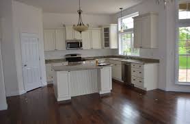 Walnut Floors Off White Cabinets Off White Kitchens Dark Kitchen Floors White Kitchen