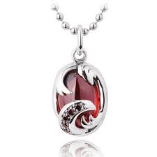 925 Sterling Silver Big Red Gemstone Pendant Necklace Red Gemstones Sterling Silver Gemstone Necklace Gemstone Necklace Pendant