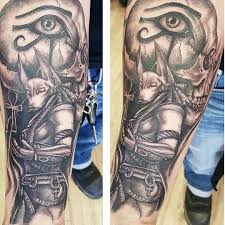 Another popular anubis tattoo design is to show the egyptian god along with the famous pyramids of giza. 60 Incredible Anubis Tattoo Designs An Egyptian Symbol Of Protection Check More At Http Tattoo Journal Egyptian Tattoo Sleeve Anubis Tattoo Egyptian Tattoo