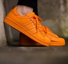 Black And Neon Orange Adidas Shoes Pharrell Williams X Adidas Originals Superstar Supercolor Orange Orange Shoes Adidas Originals Superstar Sneakers