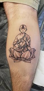 Aang On A Lotus Done By Clint At Big Brain West Omaha Ne Avatar Tattoo Tattoos Atla Tattoo