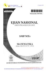 Maybe you would like to learn more about one of these? Pdf Soal Dan Pembahasan Un Matematika Smp 2014 Paket 1 Gufran Guf Academia Edu