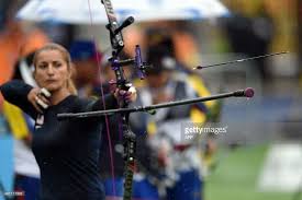 Khatuna Lorig Of The Usa Team Shoots The Arrow During Archery Archery Competition American Games Archery