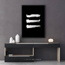 Minimalist Black And White Brushstroke Wall Art 3 Horizontal Etsy Minimalist Wall Art Giclee Abstract Black And White Wall Art