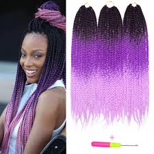 Hair extension expression pre braiding hair synthetic kanekalon braiding hair from $4.00. Amazon Com Box Braids Hair 24 Inch 100g Pcs Kanekalon Three Tone Ombre Braiding Hair Synthetic Crochet Box Braids 24 Inch 3 Pcs 1b Purple Pink Beauty