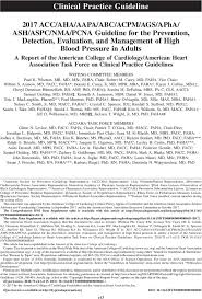 2017 Acc Aha Aapa Abc Acpm Ags Apha Ash Aspc Nma Pcna Guideline For The Prevention Detection Evaluation And Management Of High Blood Pressure In Adults A Report Of The American College Of Cardiology American Heart Association Task Force On Clinical