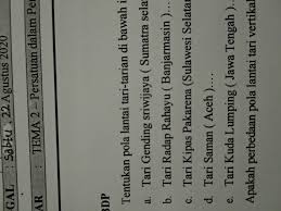 Fyi, sulawesi selatan adalah salah satu provinsi yang memiliki banyak suku bangsa dan budaya. Tentukan Pola Lantai Tari Tarian Dibawah Ini Brainly Co Id