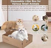 2 Pack Disposable Litter Boxes For Cats, 17.4" X 12.3" X5.4" Large  Cardboard Cat Litter Box, Extra Thick Portable Travel Litter Box For Cats