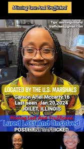 UPDATE: Carson McCarty of Joilet,Illinois, found safe after disappearing  January of 2024. Carson's mother told Missing Lost And Trafficked the ,  U.S. Marshals located following a renewed appeal to ...