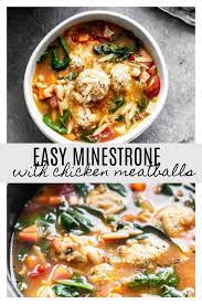 Italian Minestrone Soup With Chicken Meatballs Cooking For Keeps Recipe Chicken Meatballs Minestrone Soup Chicken Meatball Soup