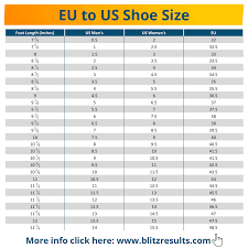 Eu To Us Shoe Size Conversion Charts For Women Men Kids