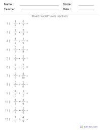 Free interactive fraction addition and subtraction worksheet with step by step guide. 20 Adding Mixed Numbers Word Problems Fractions Worksheets Fractions Multiplying Fractions Worksheets