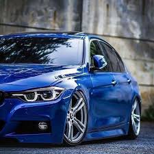 Bmw F30 3 Series Blue Slammed Bmw Bmw Cars Custom Bmw