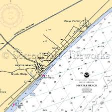South Carolina Myrtle Beach Nautical Chart Decor