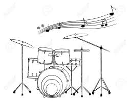 The Drum Set Drawing On The White Background And The Music Note Royalty Free Cliparts Vectors And Stock Illustration Image 10537013 Outline your drawing and color it. the drum set drawing on the white background and the music note