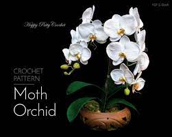 Crochet Orchid Flower Pattern Video Tutorial Easy Instructions Orchids Crochet Flowers Crocheted Flower Arrangement