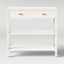 Owings Console Table With 2 Shelves And Drawers Off White Threshold Console Table Rustic Console Tables White Console Table
