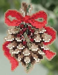 Maybe you would like to learn more about one of these? Mill Hill Winter Holiday Collection Pinecone Mh18 5304 Etsy Cross Stitch Christmas Ornaments Mill Hill Cross Stitch Cross Stitch Patterns Christmas