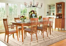 Subtle accents like the cambered door fronts on the buffet and hutch and the slightly flared chair backs and legs are understated yet beautiful finishing touches. A Traditional Style Classic Shaker Dining Room Set Perfect For Any Home Solid Cherry Wood Furnitur Cherry Wood Furniture Dining Table Decor Shaker Dining Room