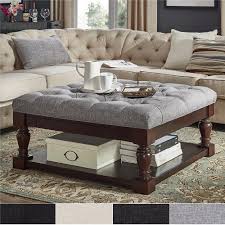 Try a chic tufted version paired with a tray to stand in for a formal coffee table. Lennon Baluster Espresso Storage Ottoman Coffee Table By Inspire Q Classic Overstock 13447190