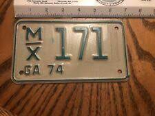 1974 Dealer Georgia Motorcycle License Plate Mc Motor Cycle Antique Vintage 171