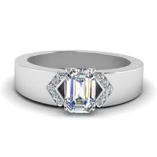 Maybe you would like to learn more about one of these? Wide Band Emerald Cut Channel Diamond Ring In 14k White Gold Fascinating Diamonds